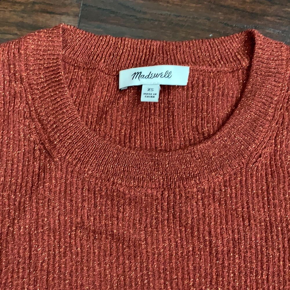 Madewell knit shiny short sleeve - Picture 3 of 7